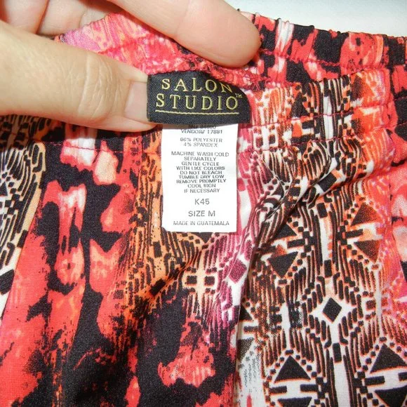 2 Piece Skirt Set Medium Sleeveless Crew Neck Top Midi Vintage Stretch Graphic - Picture 5 of 12